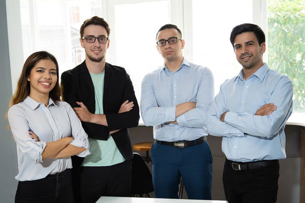 Our team standing together image